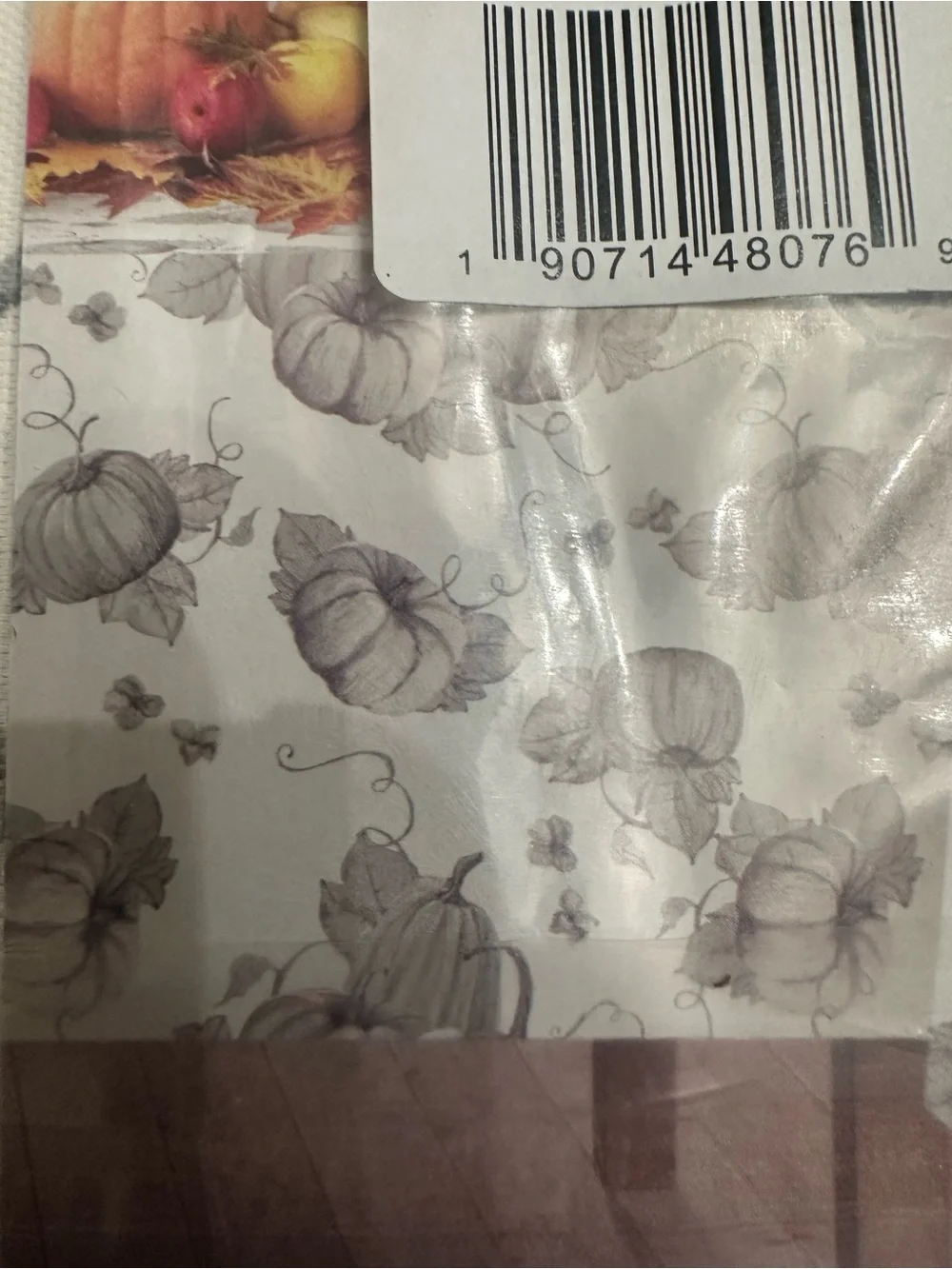 Nordstrom Fall black and gray pumpkin pattern tablecloth- 60 x 102 in